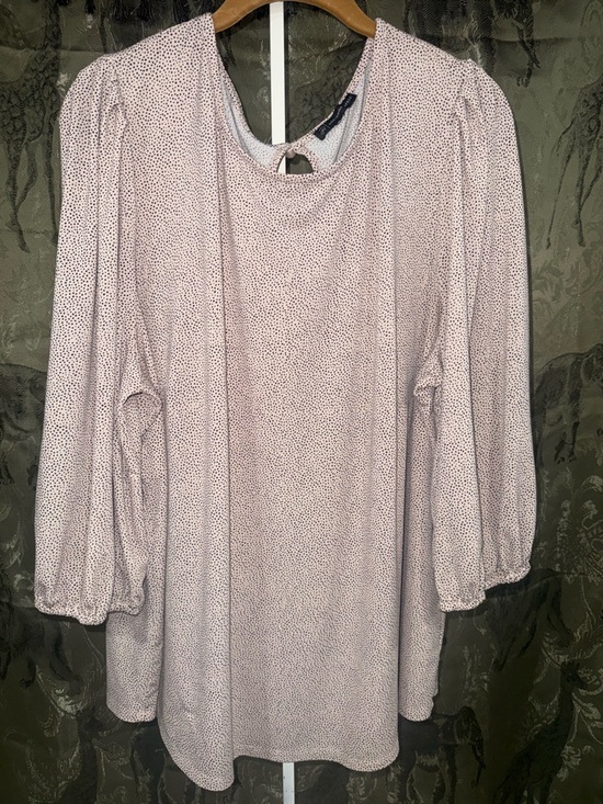 Adrianna Papell Tops - Adrianna Papell Light Pink Dotted Long-Sleeve Tunic
